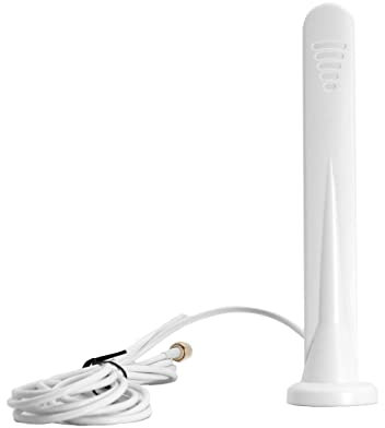 Vecys Antena 4G LTE SMA macho conector 15DBi GSM/3G/4G/5G omnidireccional impermeable ventosa antena con base magnética 3M RG174 cable (blanco)