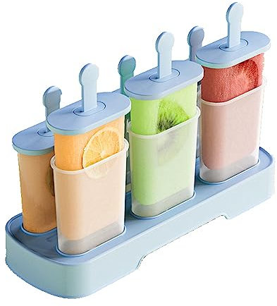 Stieleis-Formen-Set, 6-teilig, BPA-frei, leicht zu lösen, für hausgemachte Eiscreme-Formen (blau)