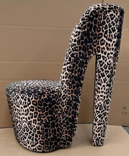 Casa Padrino Luxus High Heel Sessel mit Glitzersteinen Leopard 40 x 85 x H. 100 cm - Designer Sessel - Designer Möbel - Luxus Möbel