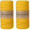 Likeecords 2 Rollen Makramee Garn 4mm x 130m Premium Polyester Kordelband Polypropylene Yarn Nylonschnur für Handwerk Häkelgarn für Taschen Wohndekorationen Umhängetasche Handtasche（Curcuma）