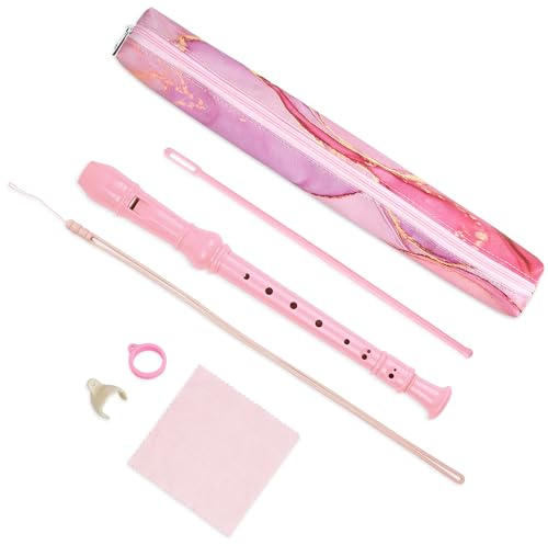 Czzmy Blockflöte für Anfänger Sopran Deutsche Griffweise, 8-Loch Flöte für Erwachsene(6-Pink Splash-ink)
