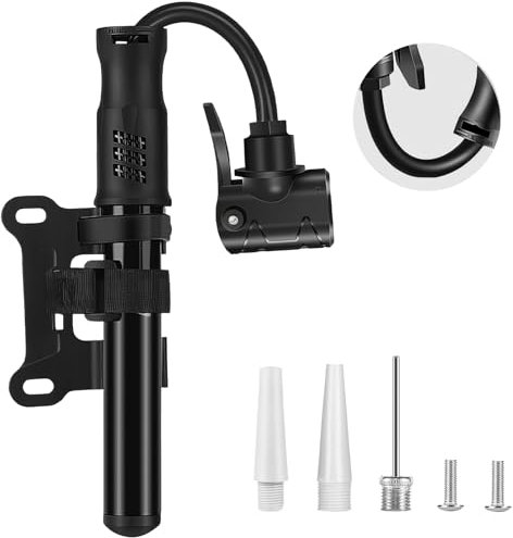 Fahrradpumpe Klein alle Ventile Mini Luftpumpe Fahrrad 100PSI Aluminium Tragbare Pumpe mit Montagehalterung, Leicht Bike Pump Fahrradluftpumpe für MTB Rennrad Ballpumpe