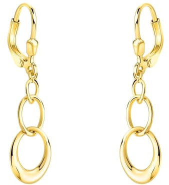 SOFIA MILANI - Damen Ohrringe 925 Silber - vergoldet/golden - Oval Ohrhänger - E2553