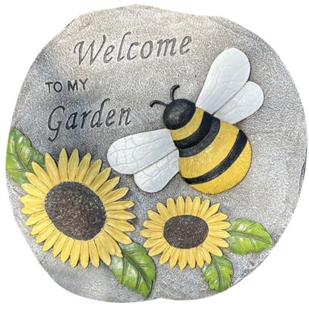 Milisten Dalles De Patio Pour Jardin Résine Avec Motif Abeille Tournesol Décor De Japonais Extérieur Pour Pelouse Ou Terrasse