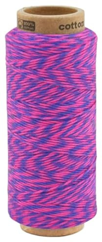 fuwi Baumwollkordel 1 mm - Baumwollschnur & Bäckergarn, 100 m zweifarbig - für Makramee, Geschenkband und Dekoration, 100% neue Baumwolle, matt und farbecht (2012 Blaue Liebe)