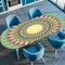 Highdi 3D Mantel Oval con Bordes Elástica, Mantel Mesa Oval Ajustable y Antimanchas Protector de Mesas Oval para Jardín Exterior Comedor Cocina (Mandala 2,122x183cm)