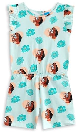 Disney Girls Playsuit Options | Sleeveless Outfit with Ruffle Detail Elasticated Waistband | Casual Summer Wear with Pockets | Movie Character Apparel for Children