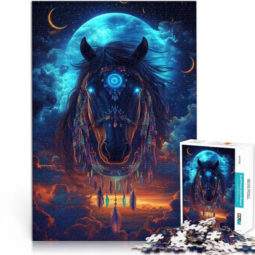 für Erwachsene1000-Teile-Puzzles Heiliges Pferd Aus Karton,Geeignet für Personen ab 14 Jahren Heimdekoration ganze Familie eignet。Größe:38x52cm