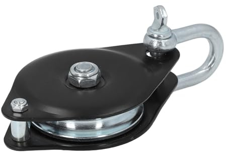 Jeffergarden Enkel Remskiva Roller Heavy Duty Universal 0,5T Lastlyftande Kran Snatch Block Lager Krokhuvud Hjul Snurrar Fast för Rep och Rigg Båttillbehör, Starkt Material, Fast