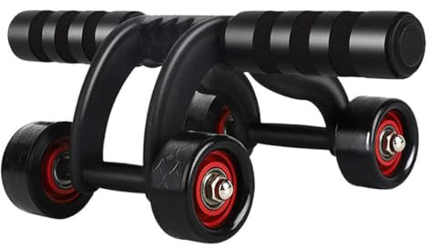 Rebound Abdominal Wheel|Abdominal Wheel Ab Roller 4- Rebound Mute Non Slip Ab Roller Thicken Muscle mit Foam Handle Power Trainer