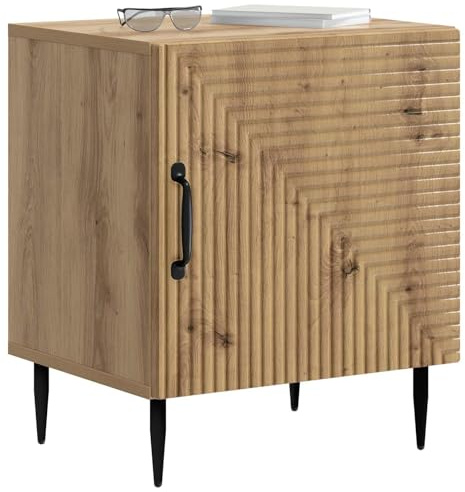 vidaXL Nachttisch Artisan-Eiche 43 x 34,5 x 50 cm Holzwerkstoff, Vintage Nachttisch, rechteckiger Stauraum, kompakter Beistelltisch, Elegantes Schlafzimmermöbel, praktischer Organizer