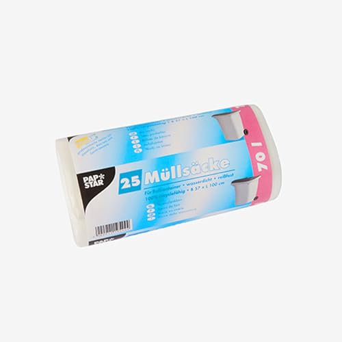 Papstar 1 carton 20 x 25 sacs poubelle en pEHD 70 l 100 x 57,5 cm 19544 transparent