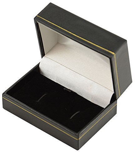 Atemberaubende Qualität Schwarz Classic-Manschettenknöpfe Box