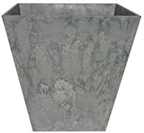Artstone Pflanzgefäß Pflanzkübel Ella, frostbeständig und leichtgewichtig, Grau, 15x15cm