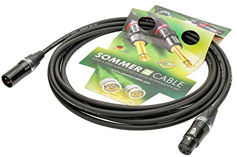 Sommer Cable de micrófono Highflex SC-Source MKII de 5 m, 2 x 0,25 mm², XLR macho/XLR hembra NEUTRIK - SCN9-0500-SW - 16,4 ft