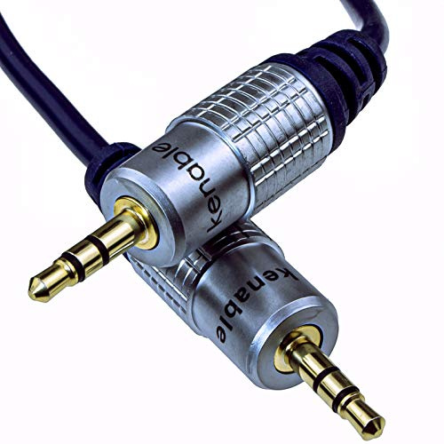 kenable Pure HQ OFC Shielded 3.5mm Stereo Jack to Jack Cable Gold Plated Aux Audio Lead Dark Blue 1m