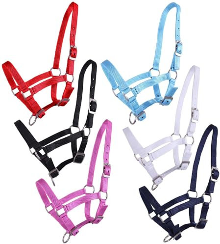 NETPROSHOP Fohlenhalfter 3-Fach verstellbar Halfter für Fohlen Falabella Shetty Pony Full, Groesse:Fohlen Full, Farbe:Schwarz