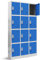 Jan Nowak Wertfachschrank 3B4A Fächerschrank Schließfachschrank mit 12 Fächern Metallspind Umkleideschrank Stahlblech Pulverbeschichtung Farbwahl 185 cm x 90 cm x 40 cm (H x B x T) (Grau-Blau)