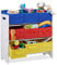 Relaxdays, weiß/bunt Kinderregal mit Boxen, 9 Faltbare Körbe mit Henkeln, Metallrohre, Spielzeug, MDF, HxBxT: 62x63x28cm, Eisen, Standard