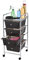 Home Treats Storage Trolley On Wheels | Black 4 Drawer Storage Unit For Salon, Beauty Make Up, Home Office Organiser (4 Drawer, Black)