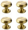 Tiazza 4Pcs Mid-Century Modern Style Solid Pure Brass Single Hole Knobs Pull Jewelry Box Cabinet Door Drawer Small Handle