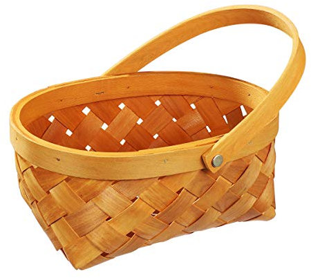 Bügelkorb Henkelkorb Picknickkorb mit Griff Rattankorb Obstkorb Geflochten Korb für Küchen Handwerk (klein)