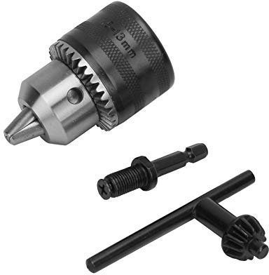 Metallhülse Bohrfutter 3/8-24UNF 1,5-13MM 3/8-1/4-Zoll-Schnellwechsel-Adapter für Schnellwechsel-Hammerkonverter mit SDS Plus-Schaftadapter,Bohrfutter/Futterschlüssel