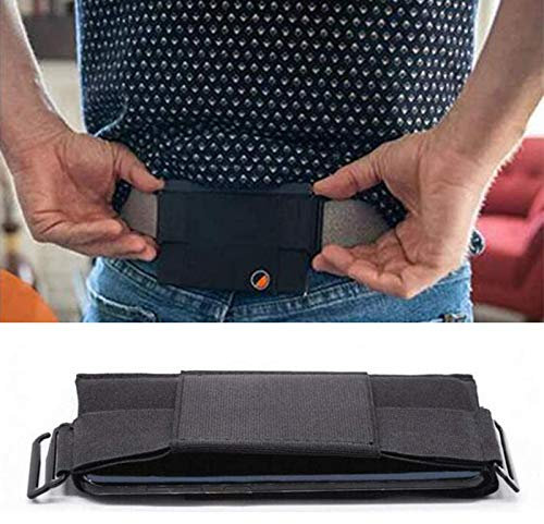 REFAHB Zerone Pouch unsichtbare Brieftasche, Unisex, unsichtbare Sport-Hüfttasche für Damen und Herren, ultraleichte Tasche für Schlüssel, Karten, Handy, Größe M: 155 mm x 76 mm, Schwarz