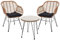 Mendler Poly-Rattan Garnitur HWC-G17, Balkon-Set Gartengarnitur Sitzgruppe Stuhl, Seil - naturfarben, Kissen anthrazit