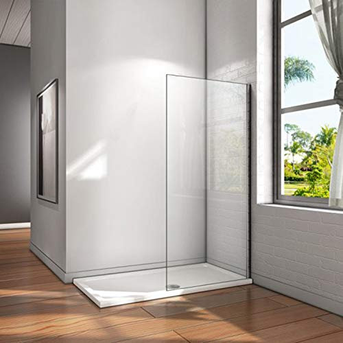 Mampara walk-in, Mampara de ducha fija de 90x200cm,Vidrio templado de 8mm tratamiento antical/Easyclean