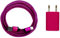 i! - Alimentatore di rete USB da 1 a + cavo di ricarica rapida USB-C in nylon di alta qualità, per cellulare, tablet, smartphone, colore rosa