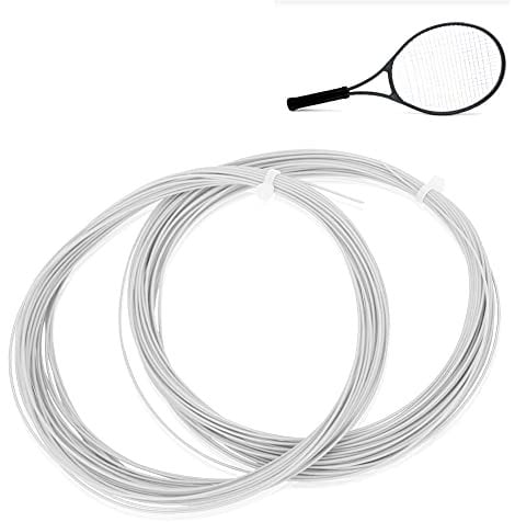 Corda per racchetta da badminton, 2 pezzi 10 m Alta flessibilità Corda da badminton Corda per racchetta da allenamento Linee per racchetta Badminton Accessorio per riparazione(Bianca)