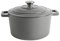 Argon Tableware 4.5L Round Cast Iron Casserole Dish with Self-Basting Lid - Slate Grey - 1x Induction Hob Cooking 4.75QT Dutch Oven Bread Baking Serving Roasting Stew Stock Pot Cookware Pan
