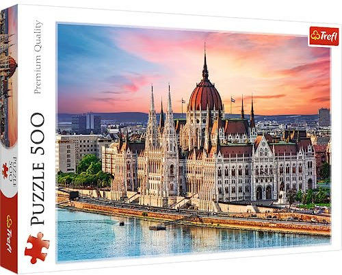Trefl - Budapest, Ungarn - Puzzle 500 Elemente - Europäische Hauptstadt, berühmte Denkmäler, Reisen, DIY Puzzle, kreative Unterhaltung, Spaß, Klassische Puzzles für Erwachsene und Kinder ab 10 Jahren