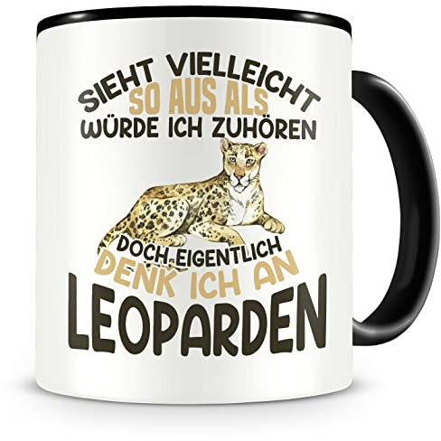 Samunshi® Leoparden Tasse mit Spruch Sieht vielleicht so aus Leoparden Geschenk für Leoparden Fans Kaffeetasse Lustige Tassen zum Geburtstag 300ml