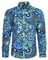 HISDERN Mens Casual Printed Shirts Floral Shirts Long Sleeve Funky Fancy Shirt for Men Regular Fit L Blue/Yellow