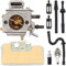 ZAMDOE Kit carburatore per STIHL MS290 MS310 MS390 029 039 motosega, sostituisce # 1128 120 0625, con filtro dell'aria Condotto del carburante Condotto dell'olio Candela