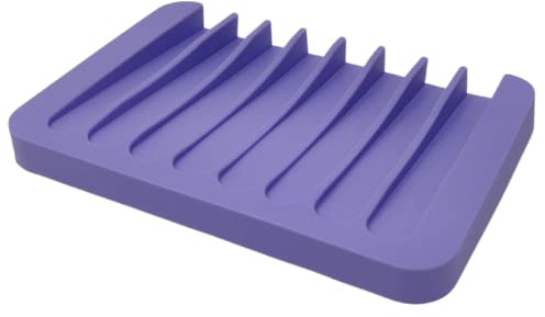 WS UK 1 x Silicone Soap Dish for Bathroom, Kitchen or Shower [Purple]