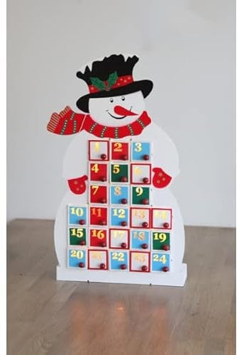 Deko-Geschenke-Shop LED Lichterbogen Schwibbogen mit Adventskalender Schneemann 45 cm 70440