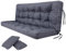 Bjird Bankauflage für Gartenbank, Polsterauflage für Hollywoodschaukel, Gartenschaukelkissen, Sitzkissen und Rückenkissen, gesteppt, inkl. 2 Seitenkissen, 150 x 49 x 56 cm - Marineblau