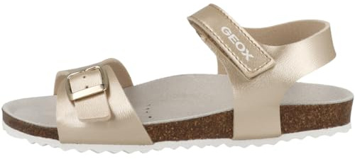 Geox Girls J Adriel Girl CSandal, platinum, 7 UK