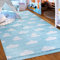 Mazovia Kinderzimmerteppich Antirutsch - Waschbar bis 30 Grad - Wolken Sky - Kurzflor Kinderteppich Teppich für Kinderzimmer - ÖKO-TEX Zertifiziert - Teppiche Junge Mädchen Blau 140 x 200 cm