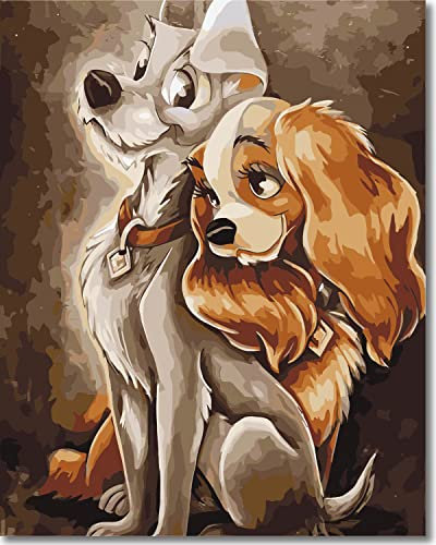 Fan House Kit Peinture par Numero Adulte Peinture Numero Enfant DIY Adulte Paint by Numbers Kit et 4 Pinceauxet 4 Pinceaux - Sans Cadre 40x50 cm