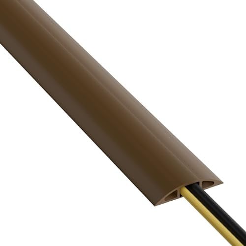 D-Line Passe Câble Sol D’Usage Léger, CC-3/9M, Cachez et Protégez Les Câbles et Évitez Les Risques, 60mm x 12mm, Longeur 9m, Marron