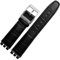 GANYUU 17 mm, 19 mm, echtes Kalbsleder-Armband für Swatch-Uhrenarmband, Herren, Damen, Alligatormuster, Armband-Zubehör (Farbe: Svart, Größe: 17 mm)