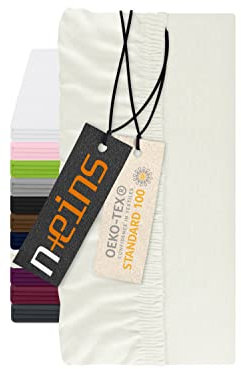 npluseins Spannbettlaken für Topper - Spannbetttuch aus 100% Baumwolle 1598.2327, ca. 180-200 x 200 cm, Natur