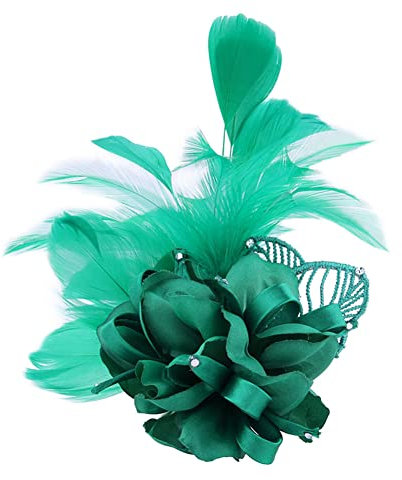 JAWSEU Broche Plume Femme, Broche Fleur en Plume Élégante Écharpe Pince Broche Broche Plume Chapeau Costume Manteau Vêtements Accessoires Broche Vintage pour Femmes