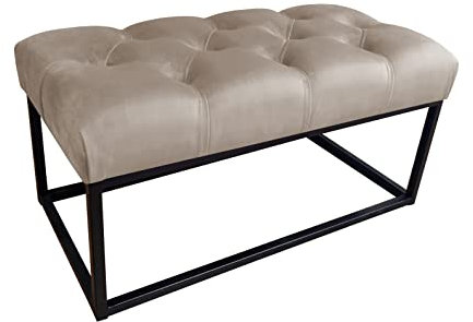 MartHome Sitzbank mit Beinen Chesterfield - Sitztruhe, Sitzhocker - Gepolsterte Bank, Einzelbank - Stabiler Rahmen, Modernes Design - Bank Sitzmöbel, Flurbank (Cappuccino MG09)