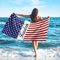 SearchI Personalisiertes Strandtuch mit Individuellem Namen 76X152cm,Schnell Trocknendes Mikrofaser Strandtuch Bequem und Weich Badehandtuch für Strand, Reise, Sauna(US Flagge)