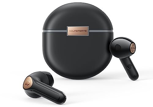 SoundPEATS Air4 Wireless Earbuds aptX Adaptive Lossless Compatible with Snapdragon Sound, Qualcomm QCC3071 Earphones Bluetooth 5.3 Semi-In-Ear with 6-Mic, 26 Hours, Multipoint Connection Black